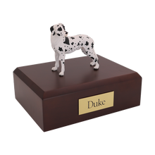 Harlequin Great Dane, Ears Down Standing Figurine Pet Cremation Ur