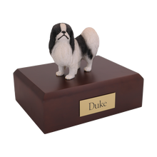 Black and White Japanese Chin, Standing Figurine Pet Cremation Urn