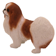 Red and White Japanese Chin, Standing Figurine Pet Cremation Urn