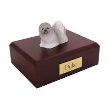 Gray Lhasa Apso, Standing Figurine Pet Cremation Urn