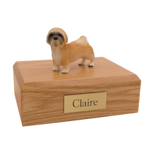 Brown Puppycut Lhasa Apso, Standing Figurine Pet Cremation Urn
