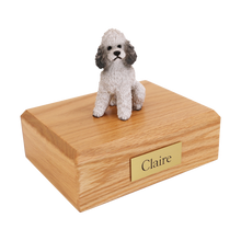 Grey Poodle, Sport Cut Sitting Figurine Pet Cremation Urn
