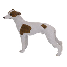 White Whippet with Brown Spots, Standing Figurine Pet Cremation Urn