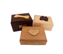 Wooden Traditional Pet Cremation Urn with Heart Adornment
