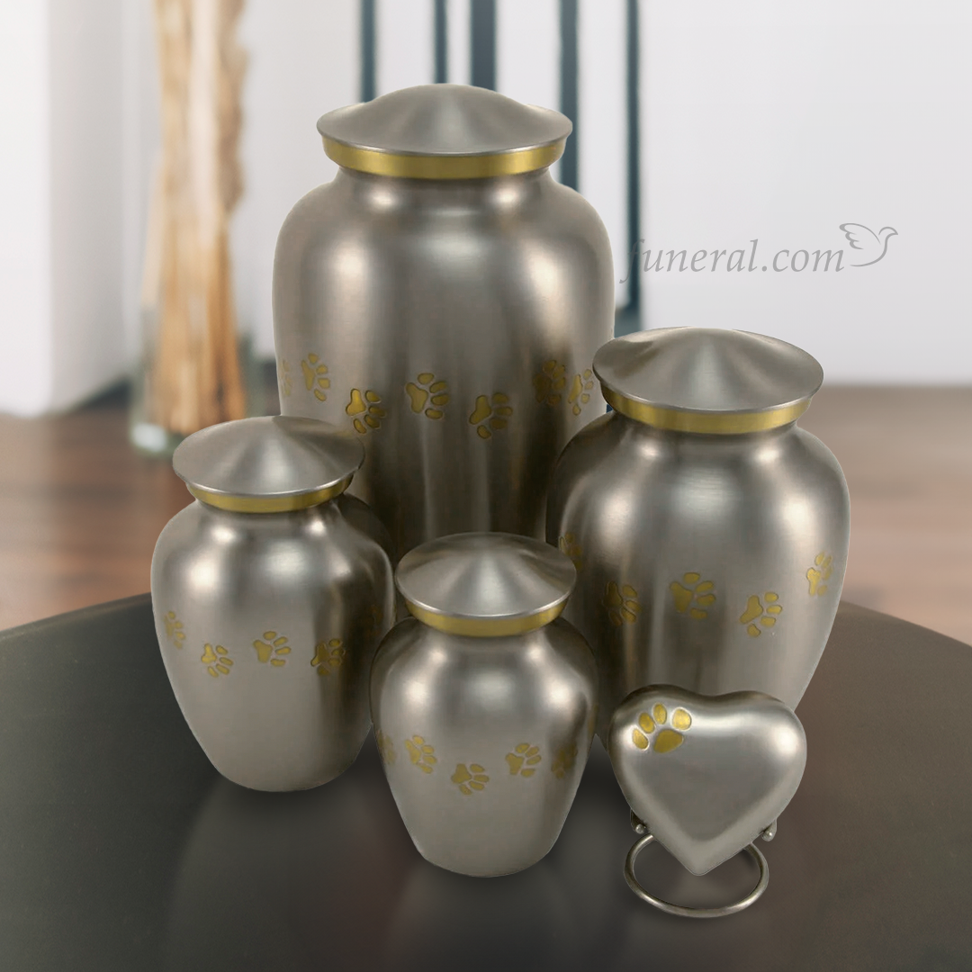 Gabrielle Paw Pewter Extra Large Pet Urn Set