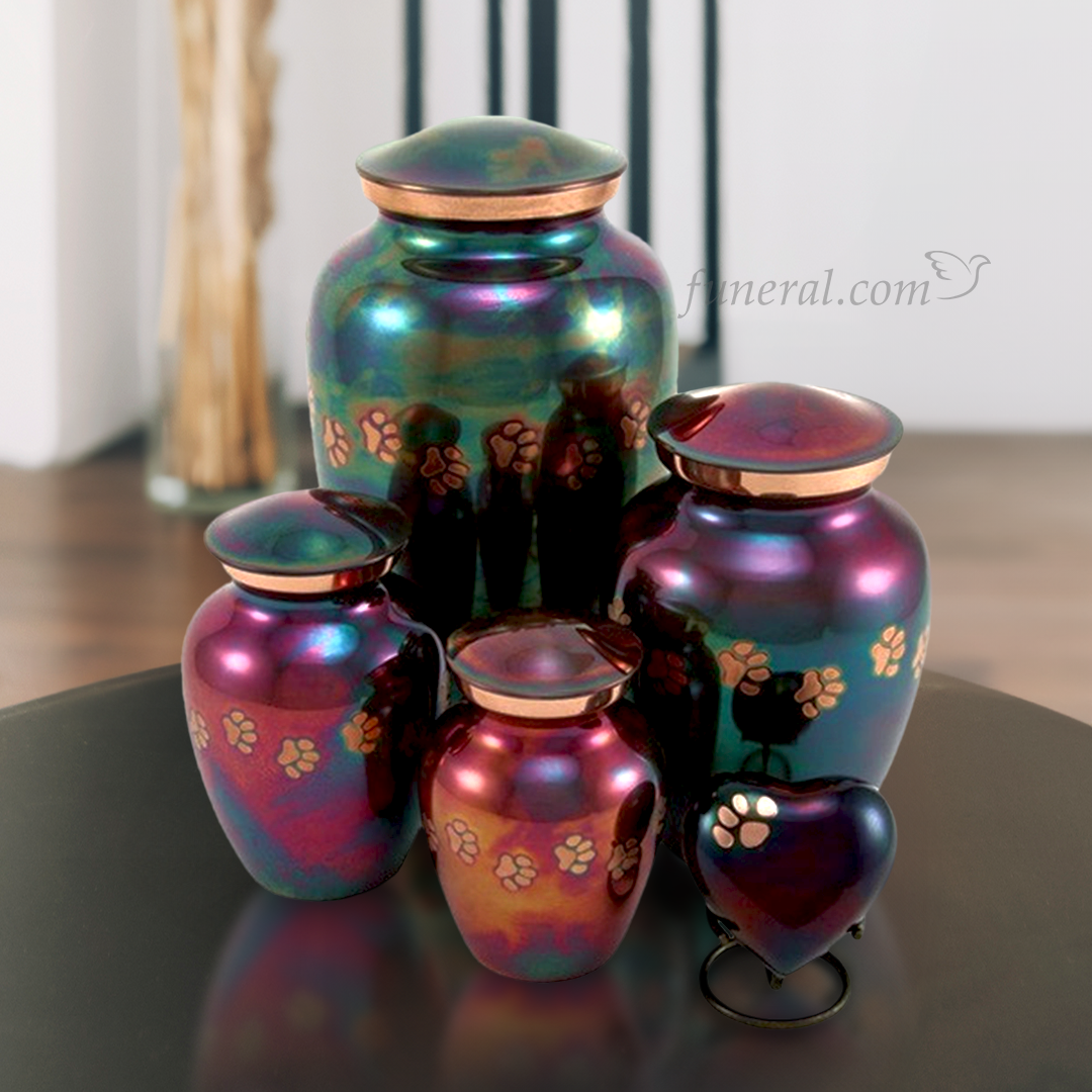 Gabrielle Paw Raku Heart Pet Keepsake Urn Set