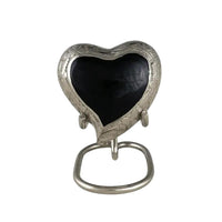 Handcrafted Silver and Black Aluminum Heart Keepsake