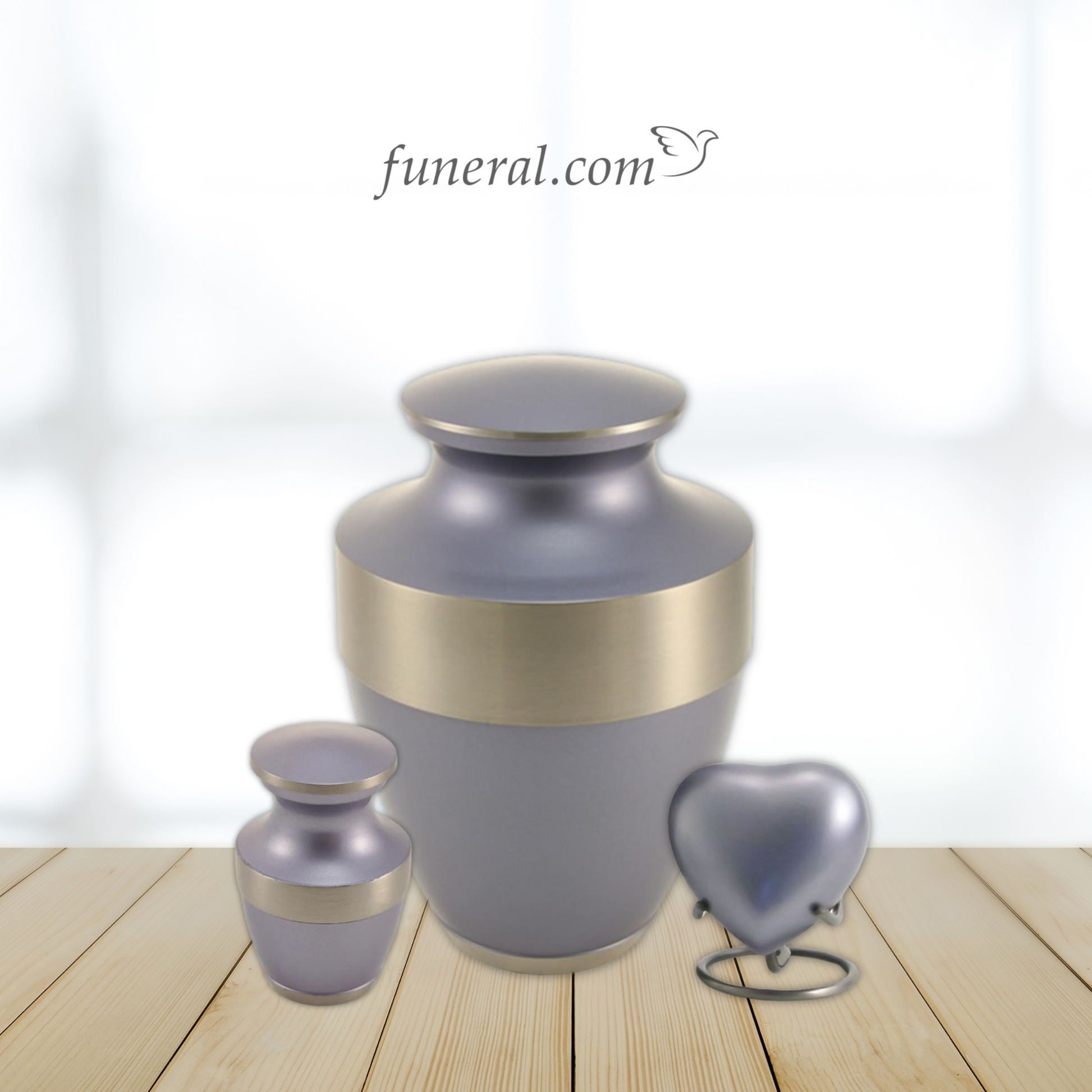 Lineas Adult Starlight Blue Brass Urn Set