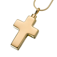 Gold Vermeil Large Cross Pendant, Cremation Necklace