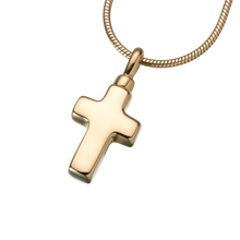 Gold Vermeil Small Cross Pendant, Cremation Necklace