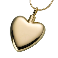 Gold Vermeil Large Heart Pendant, Cremation Necklace