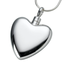 Sterling Silver Large Heart Pendant, Cremation Necklace