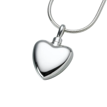 Sterling Silver Small Heart Pendant, Cremation Necklace