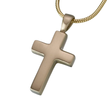 Brass Satin Cross Pendant, Cremation Necklace
