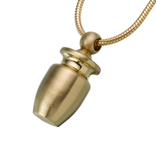 Brass Small Urn Pendant, Cremation Necklace