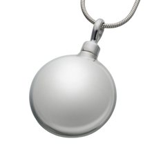Sterling Silver Large Round Pendant, Cremation Necklace