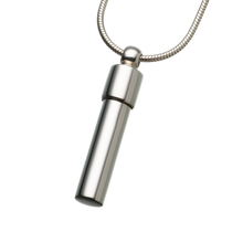 Sterling Silver Cylinder Pendant, Cremation Necklace