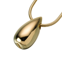 Gold Vermeil Teardrop Pendant, Cremation Necklace
