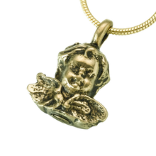 Bronze Antique Cherub Pendant, Cremation Necklace