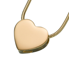 Gold Vermeil Small Slide Heart Pendant, Cremation Necklace
