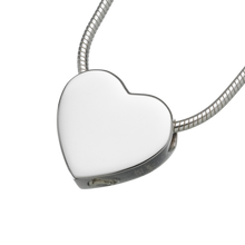 Sterling Silver Small Slide Heart Pendant, Cremation Necklace
