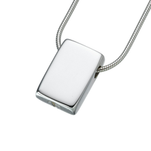 Sterling Silver Slide Rectangle Pendant, Cremation Necklace