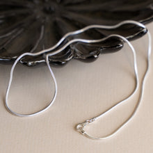 20″ Sterling Silver Snake Chain Necklace, Cremation Jewelry