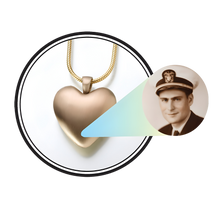 Bronze Micro Picture Lens Heart Pendant, Cremation Necklace