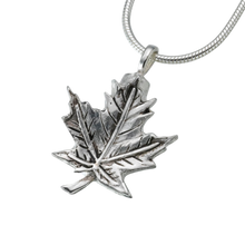 Sterling Silver Maple Leaf Pendant, Cremation Necklace