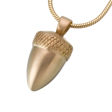 Gold Vermeil Acorn Pendant, Cremation Necklace