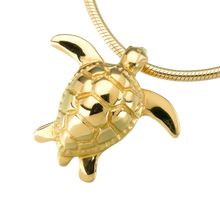 Gold Vermeil Sea Turtle Pendant, Cremation Necklace