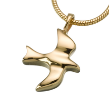 Gold Vermeil Dove Pendant, Cremation Necklace