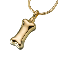 Gold Vermeil Dog Bone Pendant, Cremation Necklace