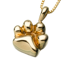 Gold Vermeil Paw Pendant, Cremation Necklace