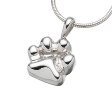 Sterling Silver Paw Pendant, Cremation Necklace