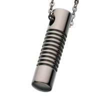 Titanium Cylinder Pendant, Cremation Necklace