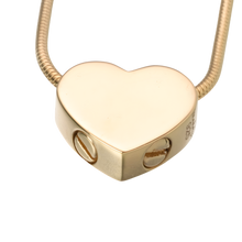 Gold Vermeil Companion Slide Heart Double Chamber Pendant, Cremation Necklace