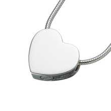 Sterling Silver Companion Slide Heart Double Chamber Pendant, Cremation Necklace