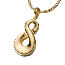 Gold Vermeil Infinity Symbol Double Chamber Pendant, Cremation Necklace