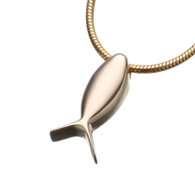 Gold Vermeil Fish Pendant, Cremation Necklace