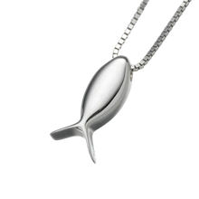Sterling Silver Fish Pendant, Cremation Necklace