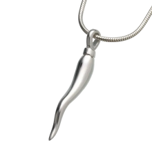 Sterling Silver Italian Horn Pendant, Cremation Necklace