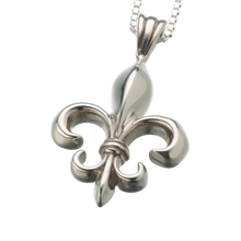 Sterling Silver Fleur de Lis Pendant Necklace, Cremation Jewelry