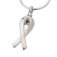 Sterling Silver Remembrance Ribbon Pendant, Cremation Necklace