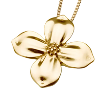Gold Vermeil Dogwood Blossom Pendant, Cremation Necklace