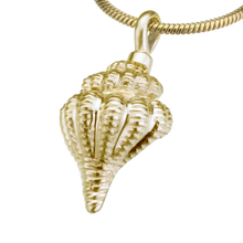 Gold Vermeil Conch Shell Pendant, Cremation Necklace