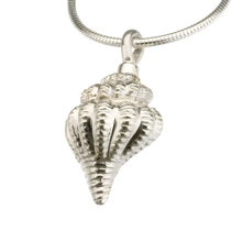 Sterling Silver Conch Shell Pendant, Cremation Necklace