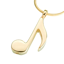 Gold Vermeil Musical Note Pendant, Cremation Necklace
