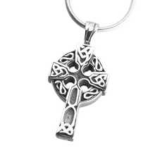 Sterling Silver Celtic Cross Pendant, Cremation Necklace