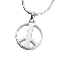 Sterling Silver Peace Sign Pendant, Cremation Necklace